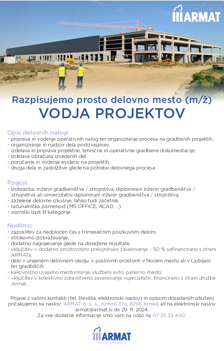 Vodja projektov (m/ž)