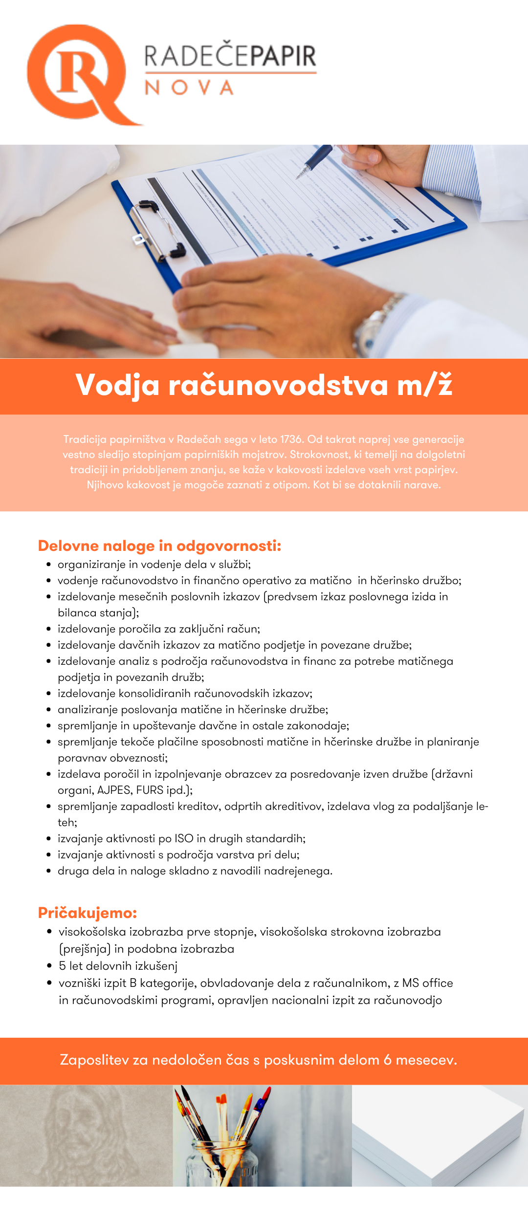 Vodja računovodstva (m/ž)